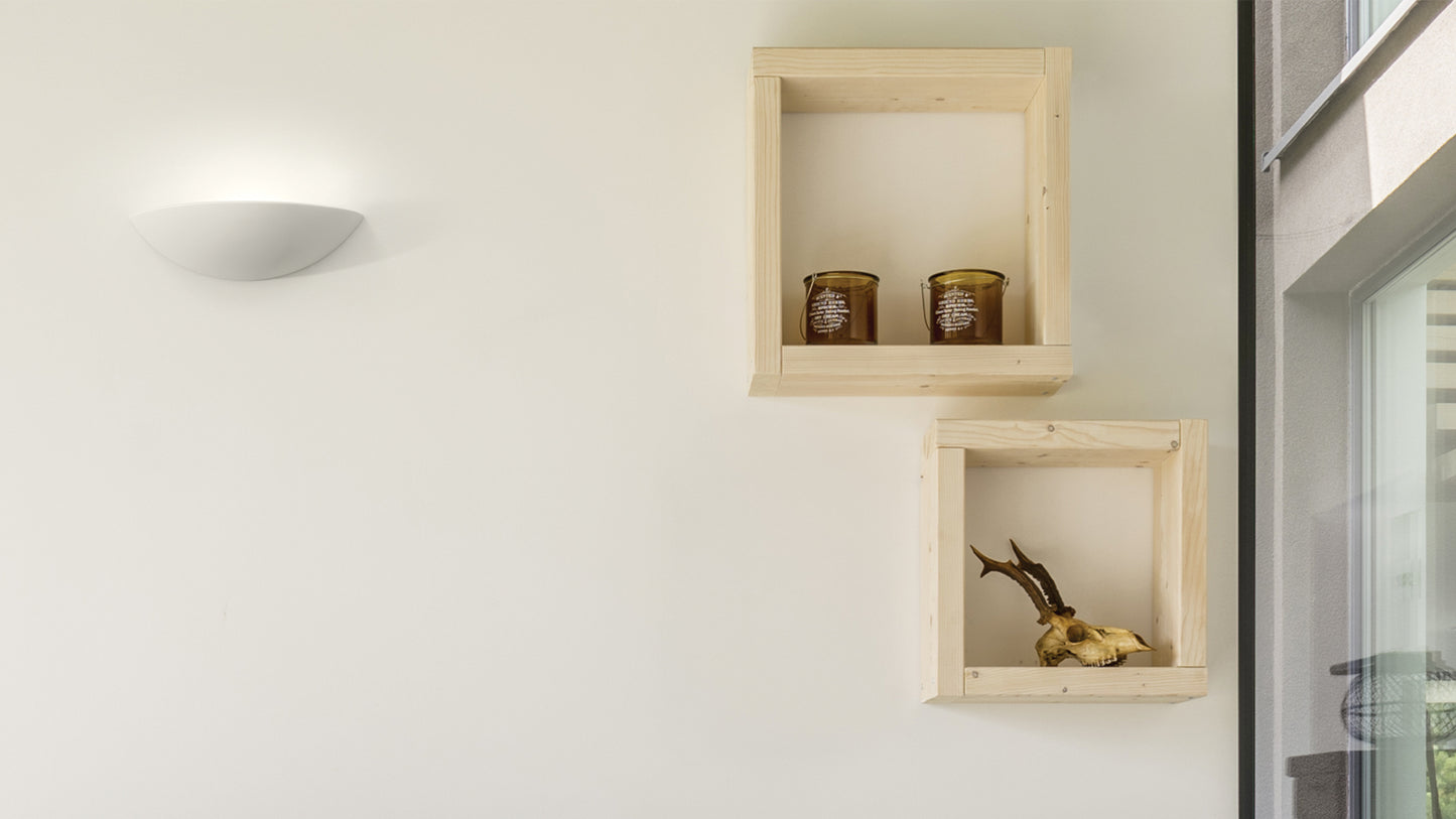 APPLIQUE  A PARETE IN CERAMICA 9010 CON DESIGN MODERNO MONOEMISSIONE E27 - 240V - 50/60Hz MAX 52W  8428-41