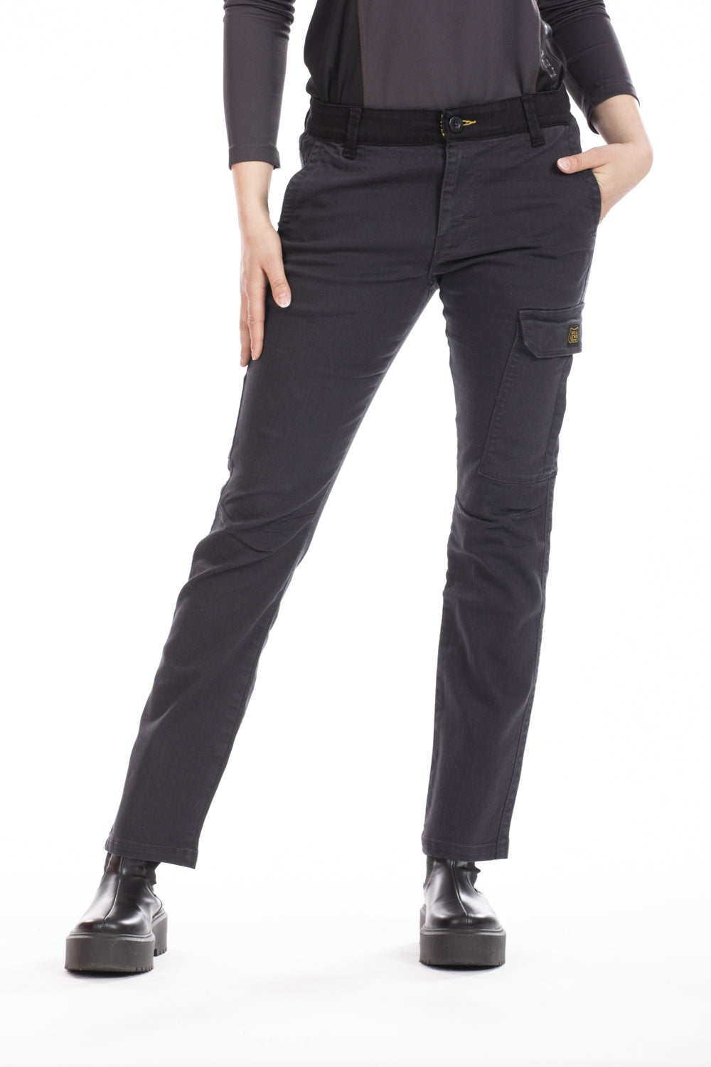 Pantaloni da lavoro elasticizzati multitasche donna comfort fit grigio  BETTYC