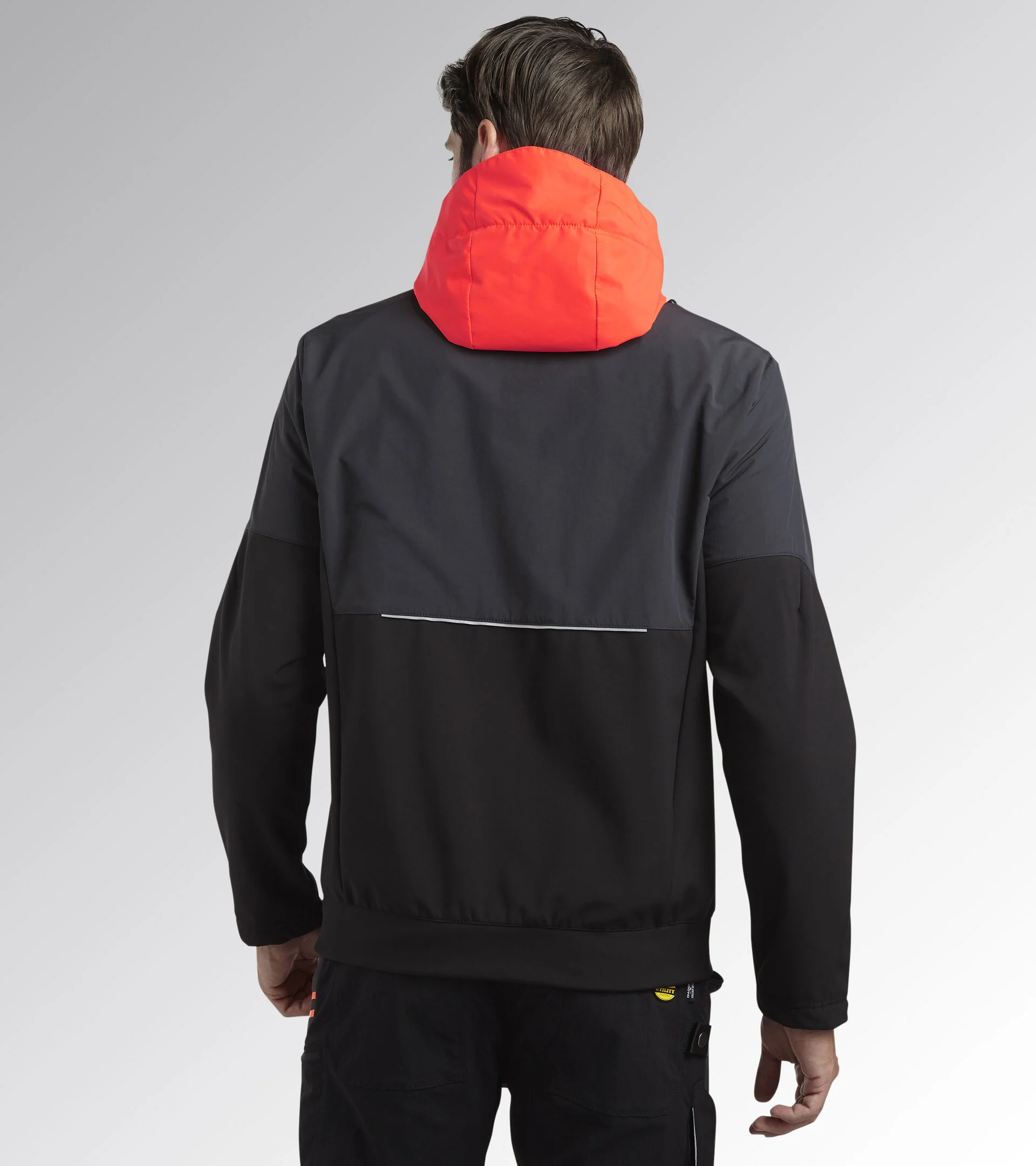 DIADORA UTILITY  SOFTSHELL HYBRID  Giacca bimateriale softshell 179823 C8817 NERO/NERO FANTASMA