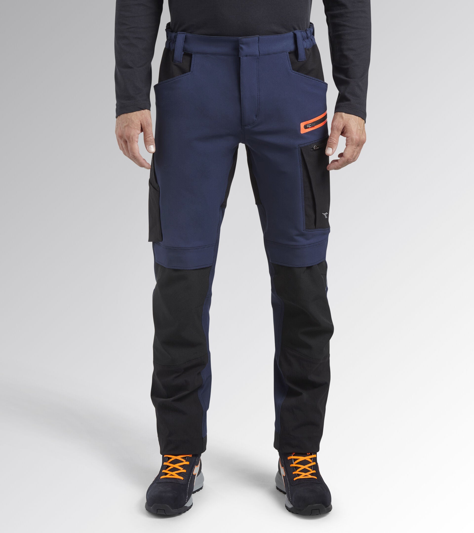Diadora Utility PANT HYBRID PERFORMANCE Pantalone performance multimateriale elasticizzato 179838 C4725 NERO/BLU PROFONDO