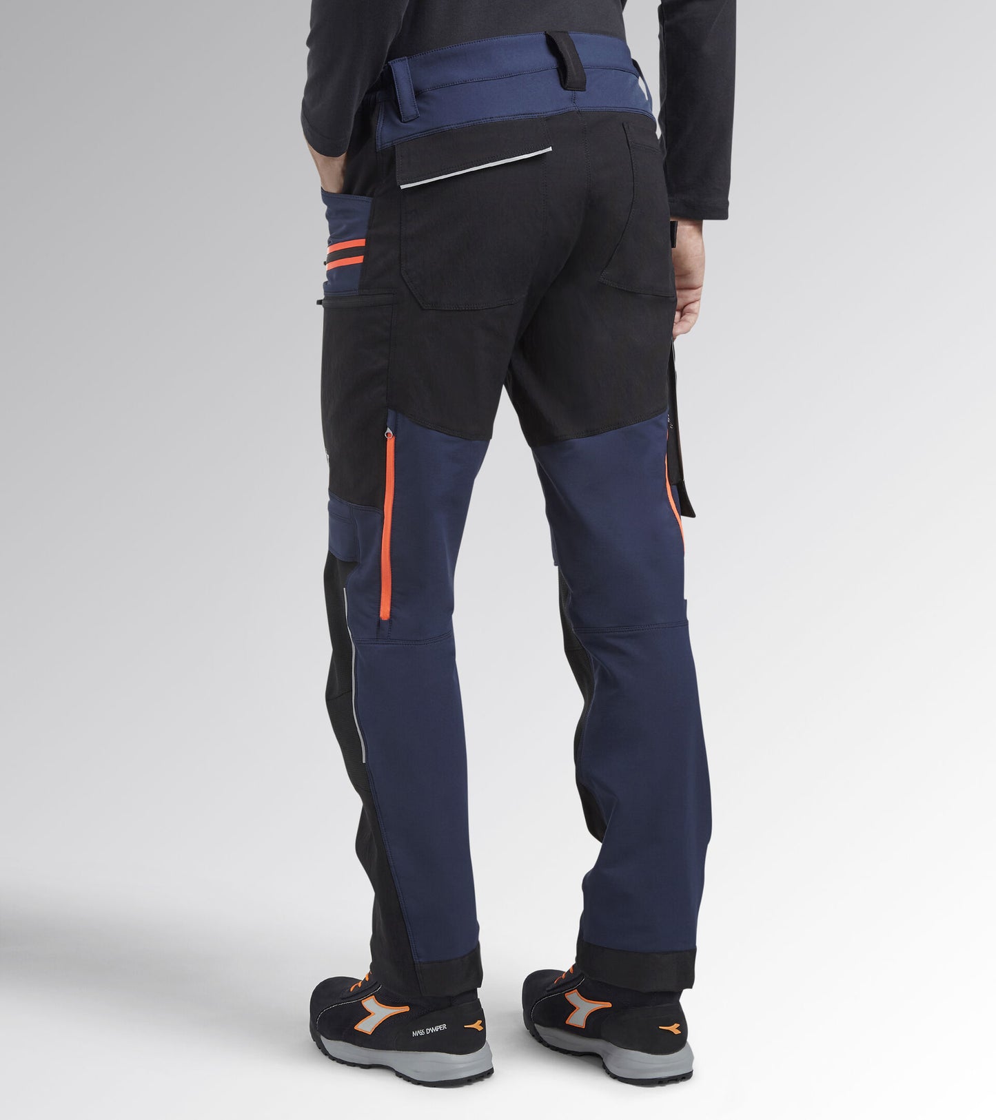 Diadora Utility PANT HYBRID PERFORMANCE Pantalone performance multimateriale elasticizzato 179838 C4725 NERO/BLU PROFONDO