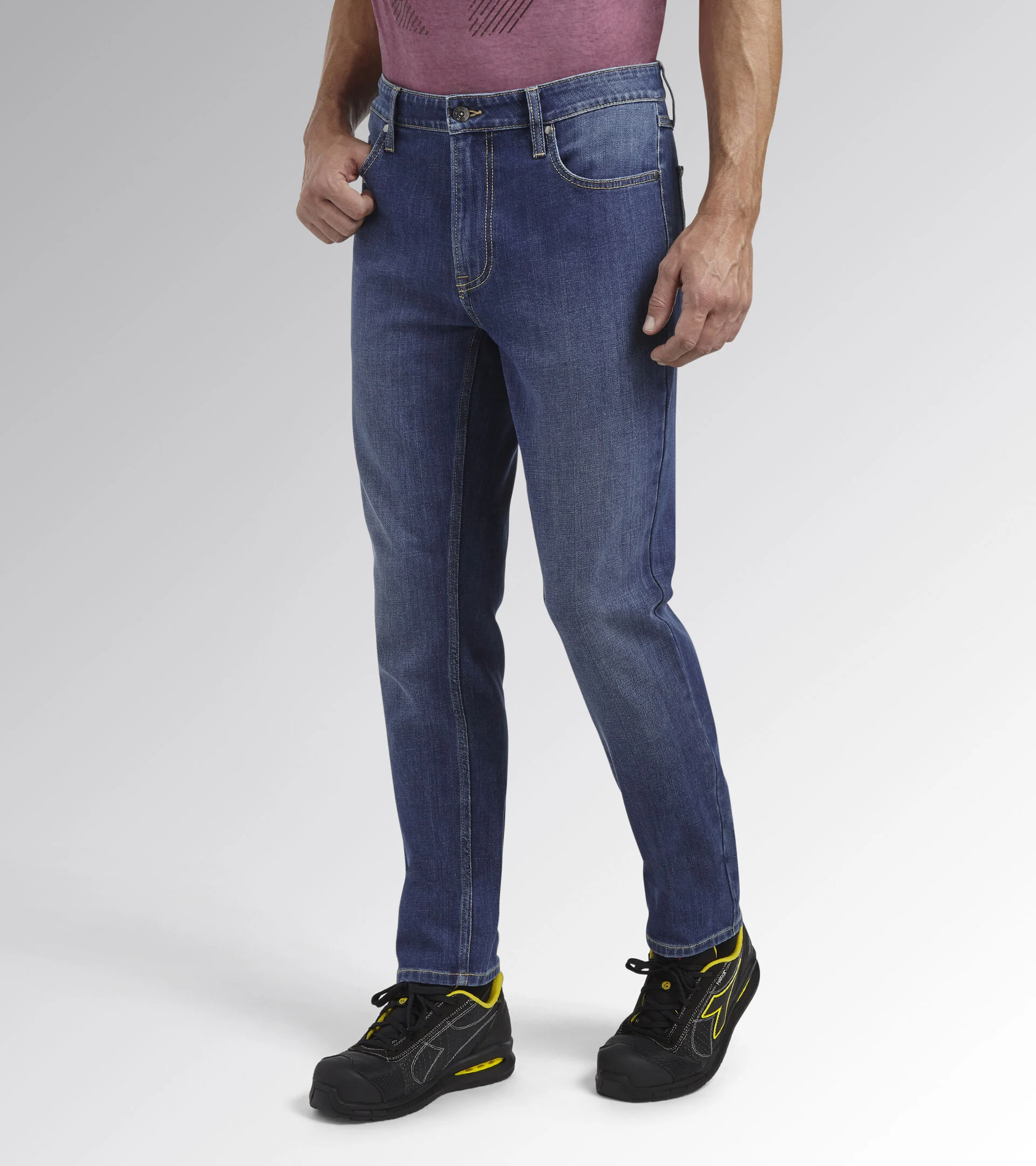 Diadora Utility  PANT STONE STRETCH jeans  Denim workwear stonewashed 179830 60023 BLU LUNA
