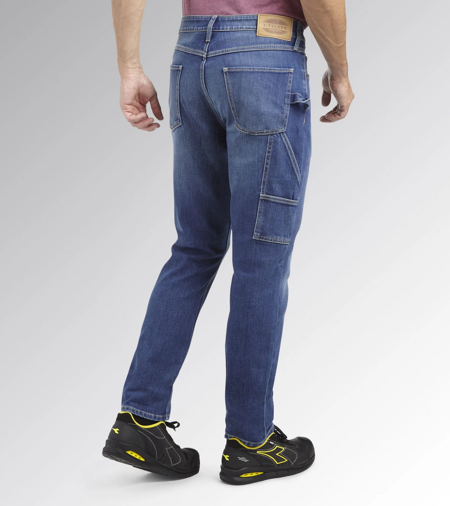 Diadora Utility  PANT STONE STRETCH jeans  Denim workwear stonewashed 179830 60023 BLU LUNA