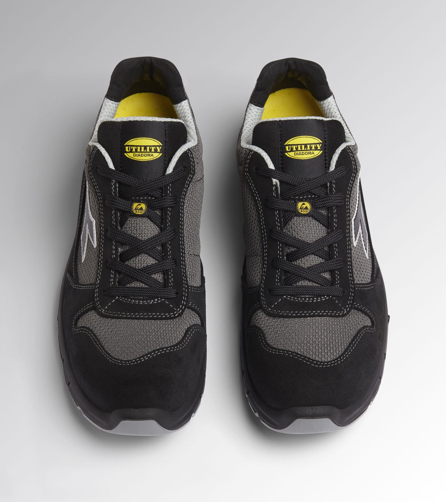 Scarpe Antinfortunistiche Diadora Utility RUN TEXT LOW METAL FREE S1PL FO SR ESD 179897 C0732 NERO/GRIGIO CARBONE