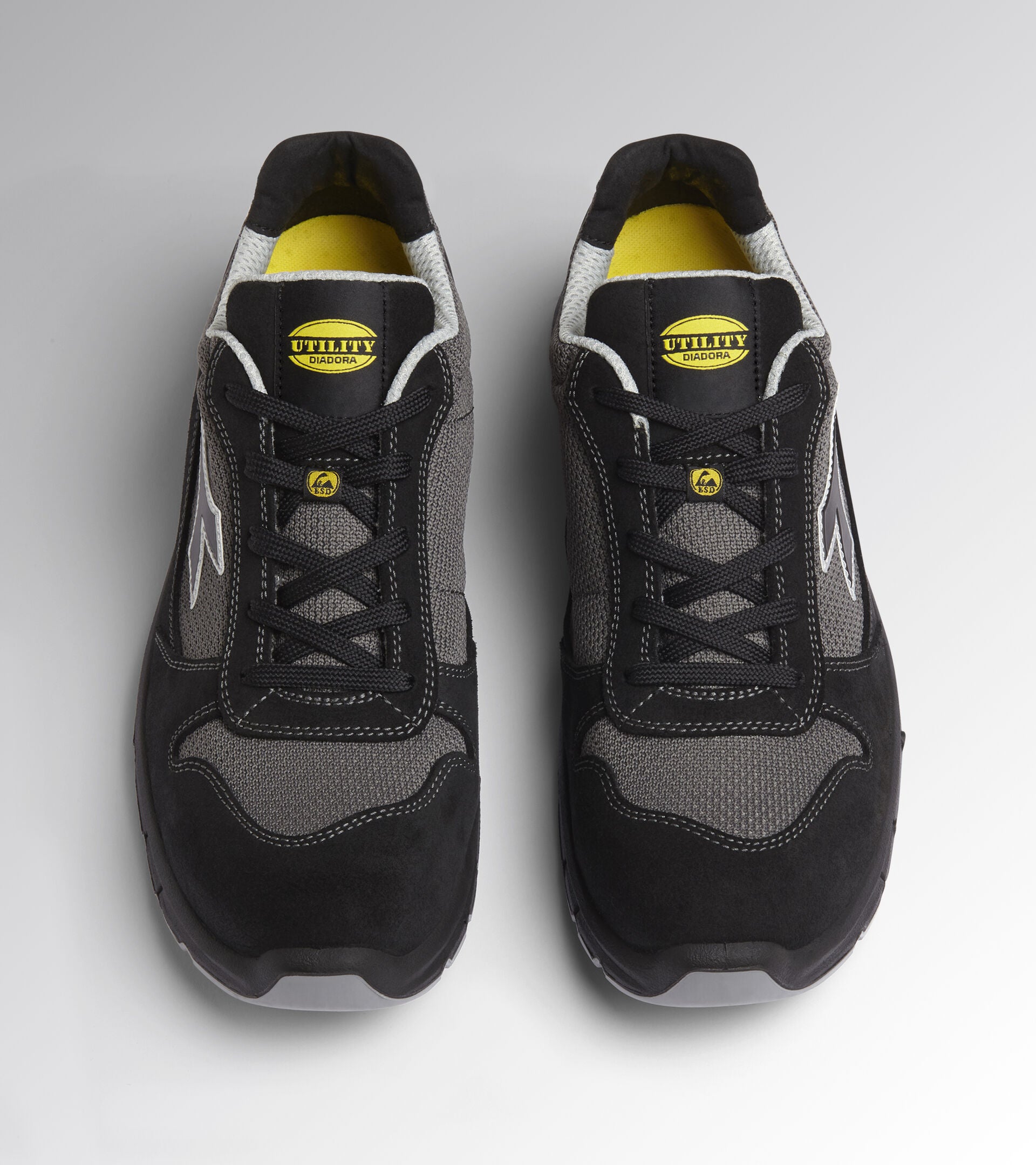 Scarpe Antinfortunistiche Diadora Utility RUN TEXT LOW METAL FREE S1PL FO SR ESD 179897 C0732 NERO/GRIGIO CARBONE