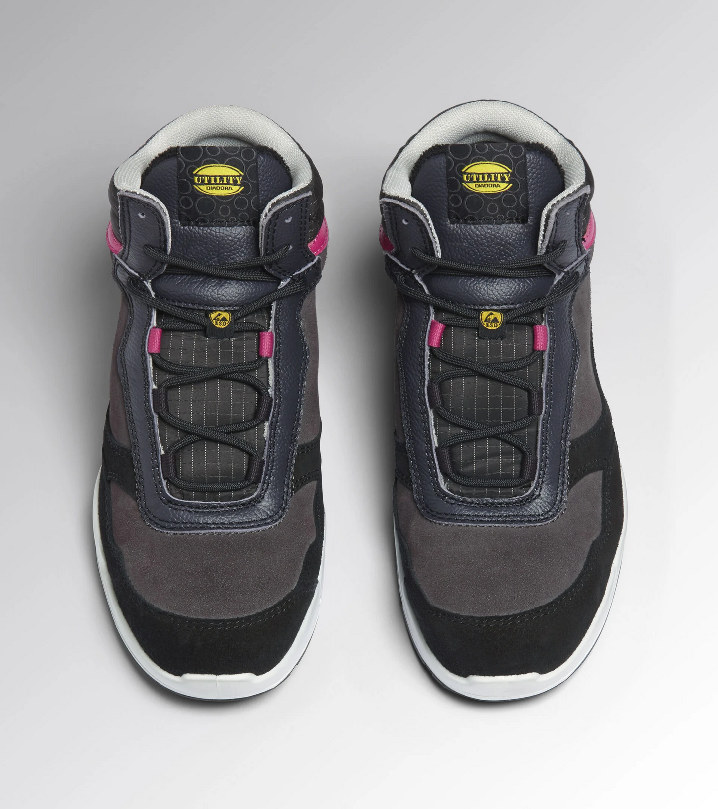 Scarpe Antinfortunistiche Diadora Utility Donna ATHENA MID S3L FO SR ESD NERO FUMO/POMODORO 179901 D0458