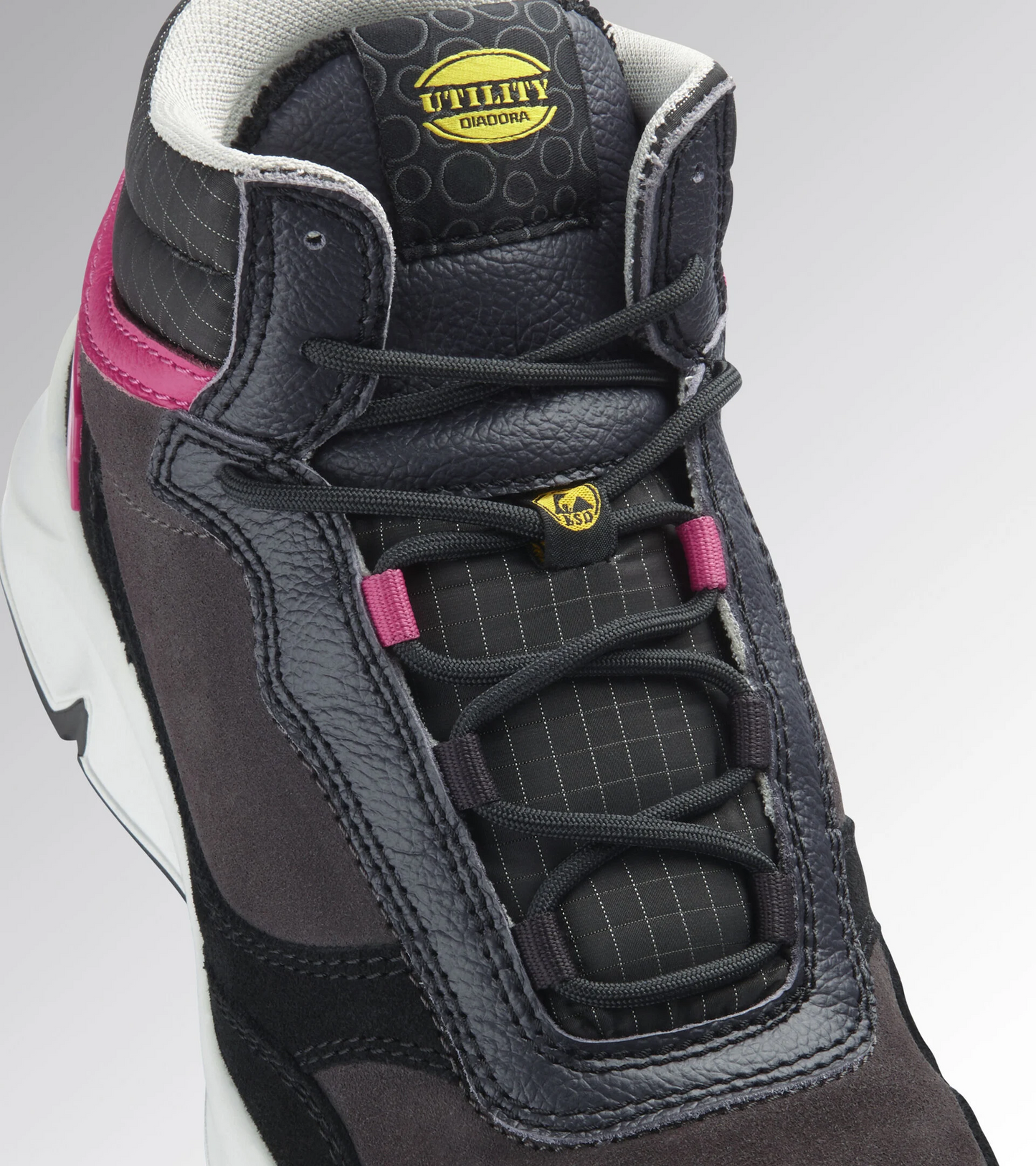 Scarpe Antinfortunistiche Diadora Utility Donna ATHENA MID S3L FO SR ESD NERO FUMO/POMODORO 179901 D0458