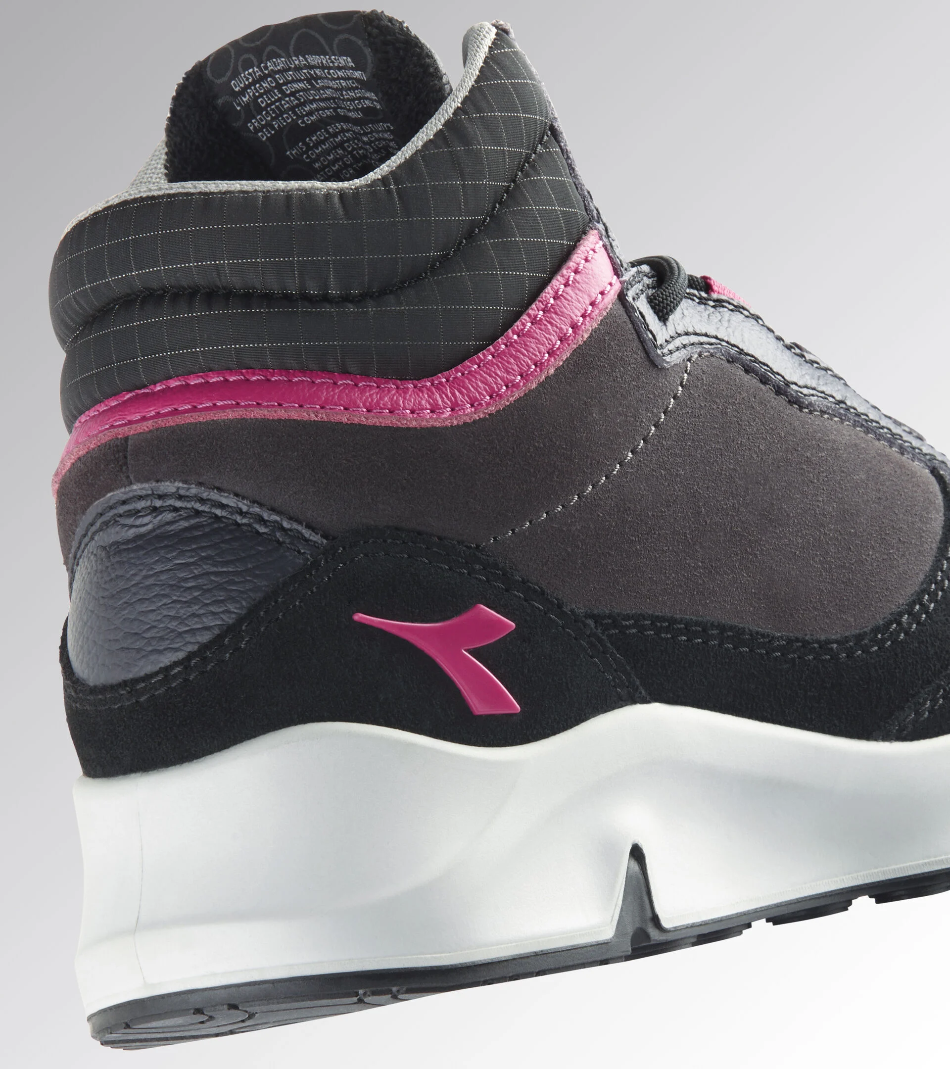 Scarpe Antinfortunistiche Diadora Utility Donna ATHENA MID S3L FO SR ESD NERO FUMO/POMODORO 179901 D0458
