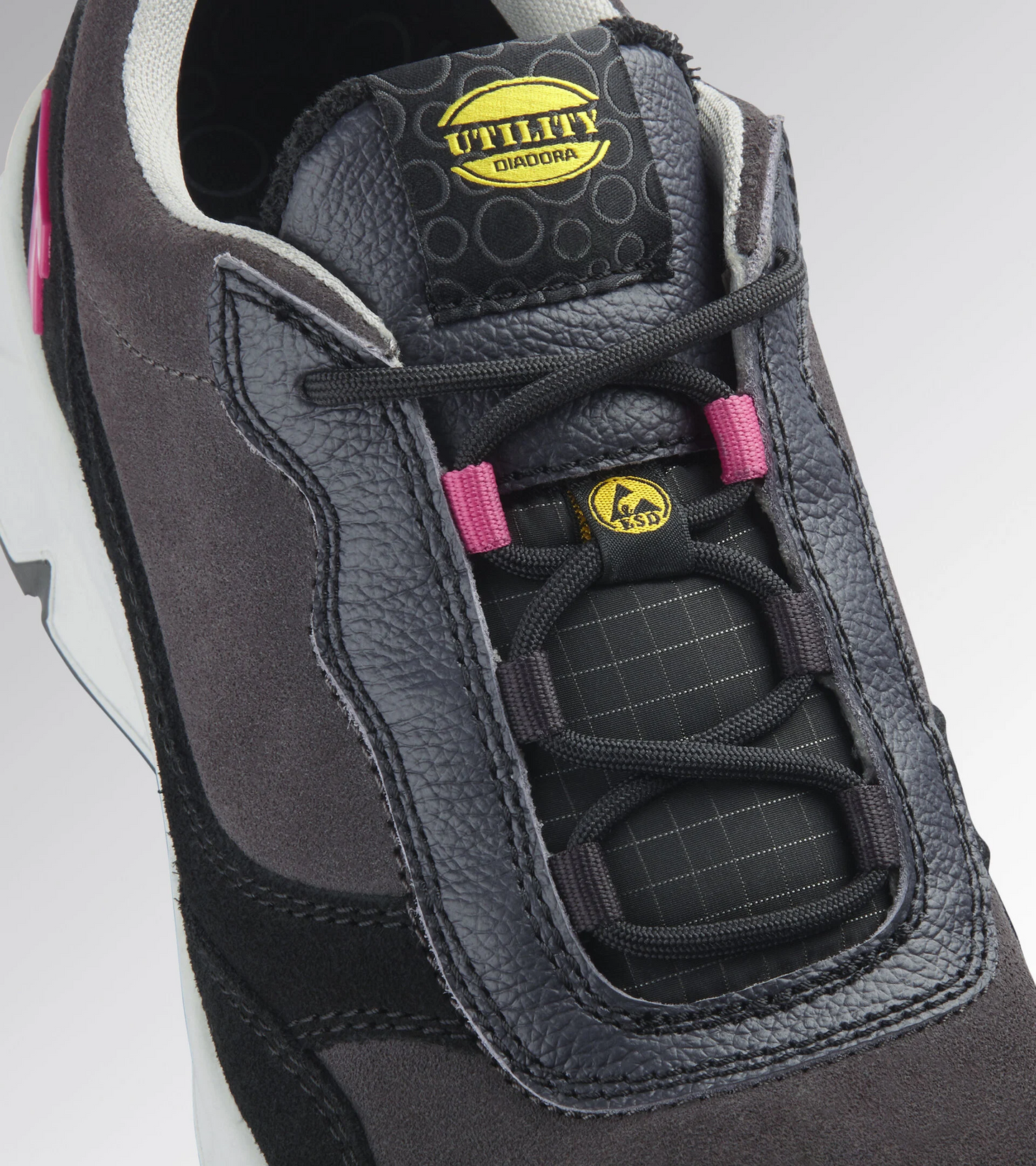 Scarpe Antinfortunistiche Diadora Utility Donna ATHENA LOW S3L FO SR ESD NERO FUMO/POMODORO 179902 D0458