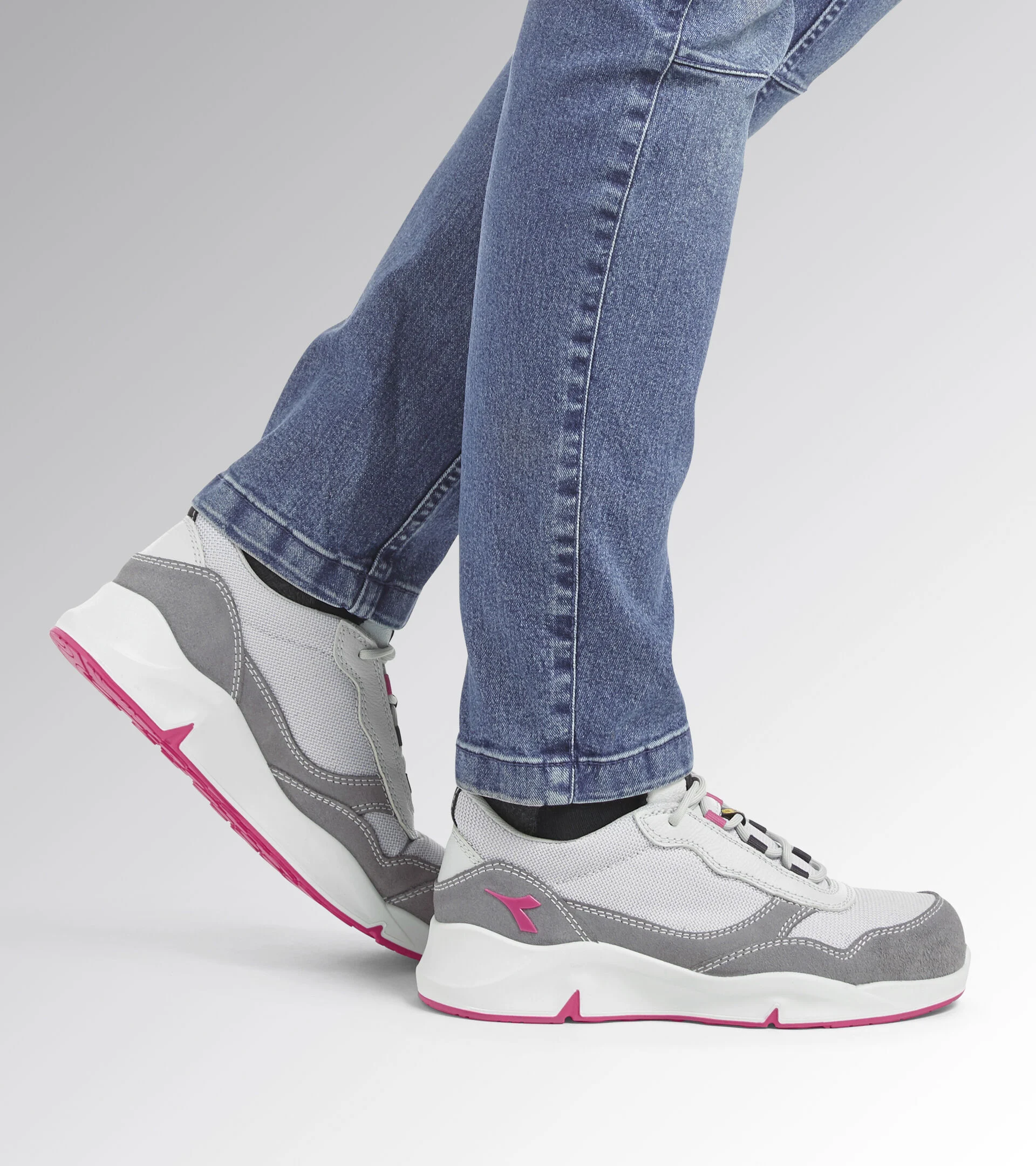 Scarpe Antinfortunistiche Diadora Utility Donna ATHENA TEXT LOW S1PL FO SR ESD GRIGIO ALLUMINIO/POMODORO 179903 D0459