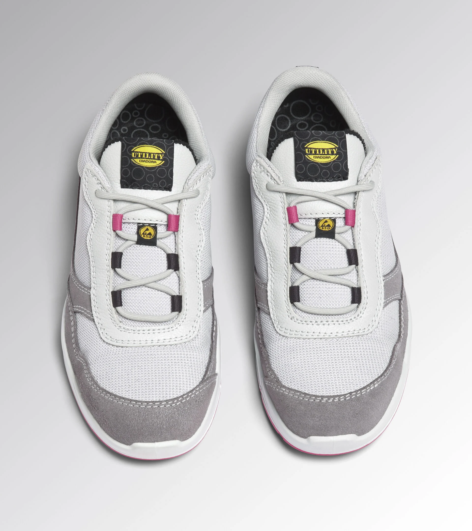 Scarpe Antinfortunistiche Diadora Utility Donna ATHENA TEXT LOW S1PL FO SR ESD GRIGIO ALLUMINIO/POMODORO 179903 D0459