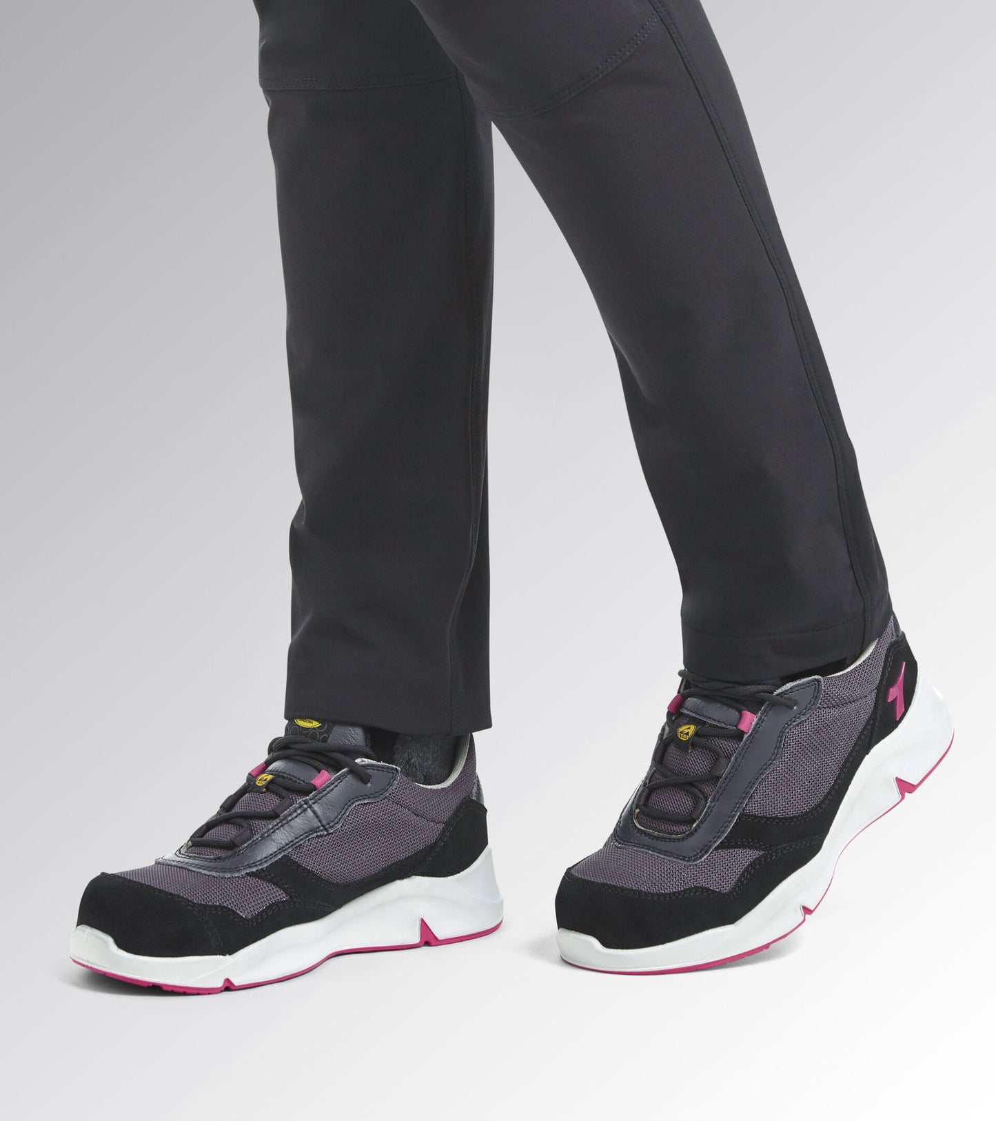 Scarpe Antinfortunistiche Diadora Utility Donna ATHENA TEXT LOW S1PL FO SR ESD NERO FUMO/POMODORO 179903 D0458