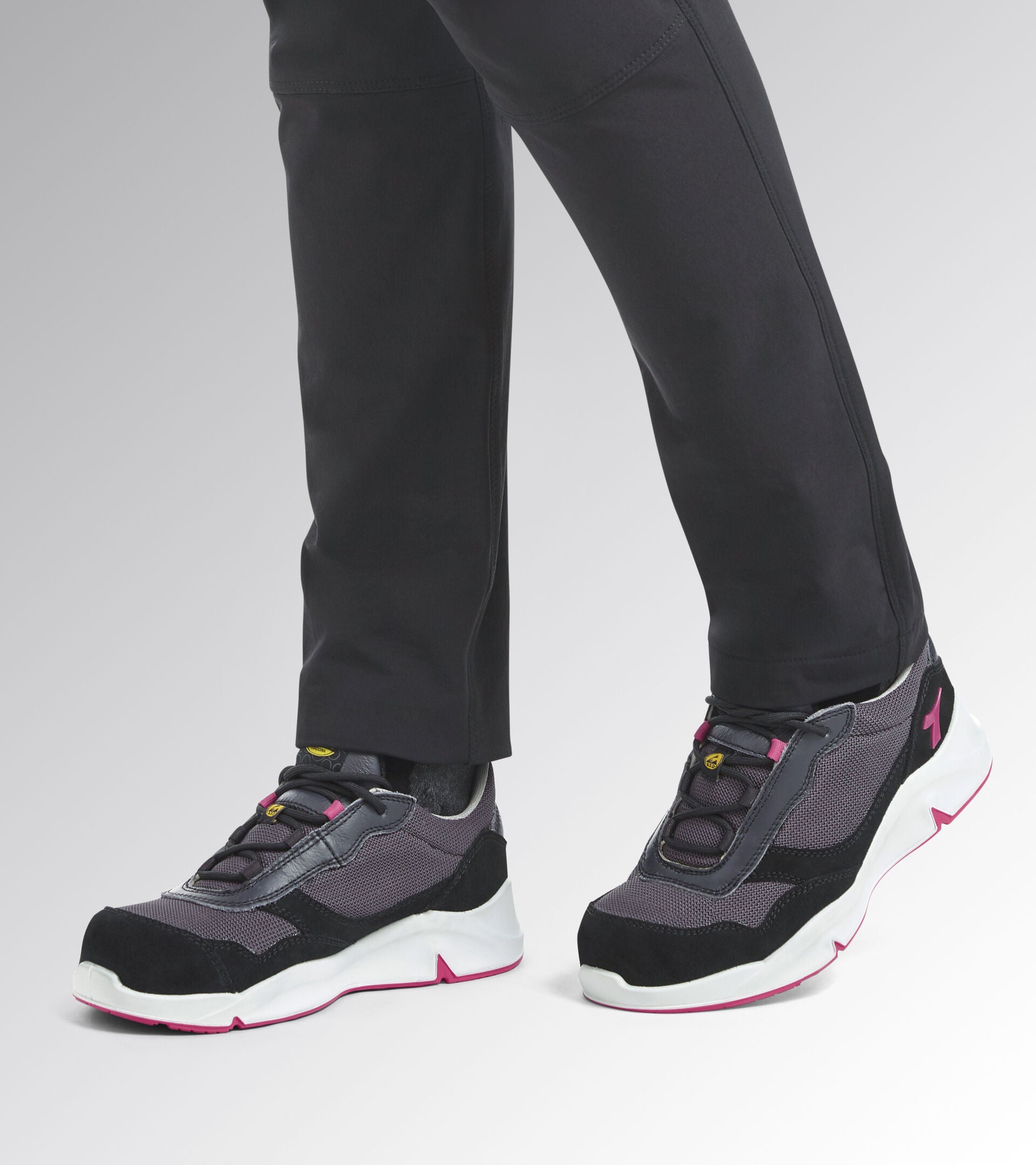 Scarpe Antinfortunistiche Diadora Utility Donna ATHENA TEXT LOW S1PL FO SR ESD NERO FUMO/POMODORO 179903 D0458