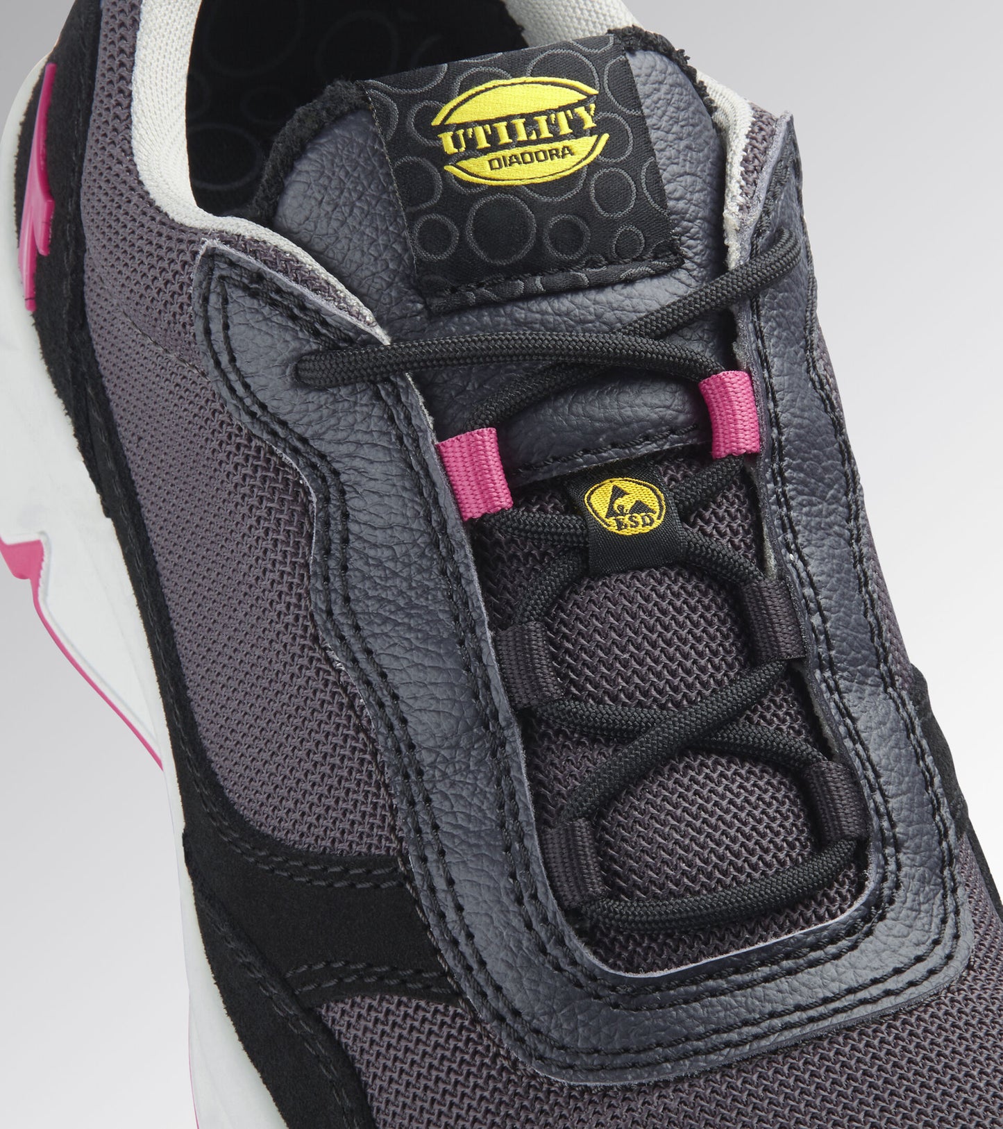 Scarpe Antinfortunistiche Diadora Utility Donna ATHENA TEXT LOW S1PL FO SR ESD NERO FUMO/POMODORO 179903 D0458