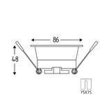 FARETTO QUADRATO GU10  PAOLA BIANCO IP20 max 35W POLIPLAST 401010BI
