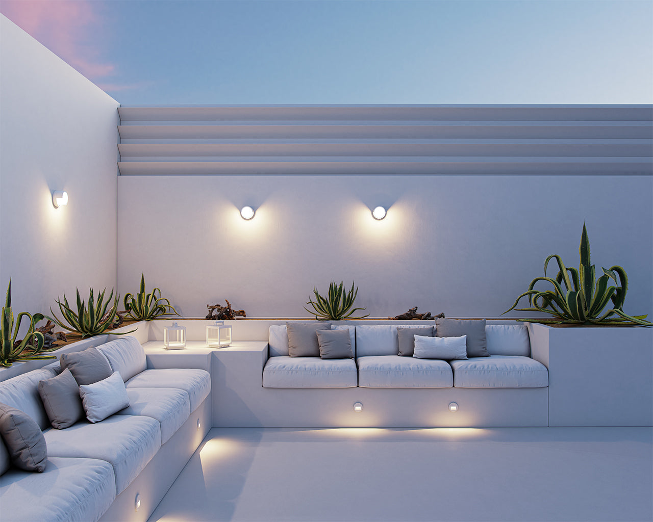 Proiettore led da esterno tondo 15W IP65 Bianco switch Beneito Faure 4957