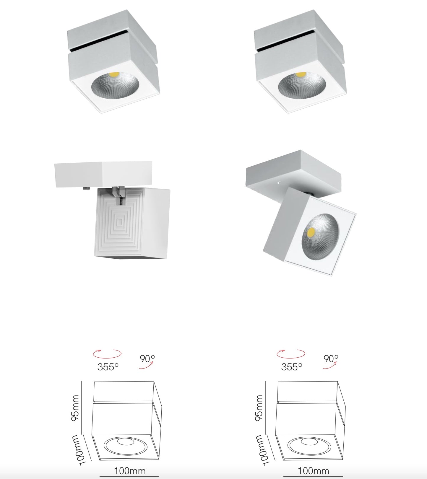 Lampada da parete o soffitto RUBYC 14W. LED SWITCH  2700K/3200K/4000K 1205lm Bianco Beneito Faure 4230-N
