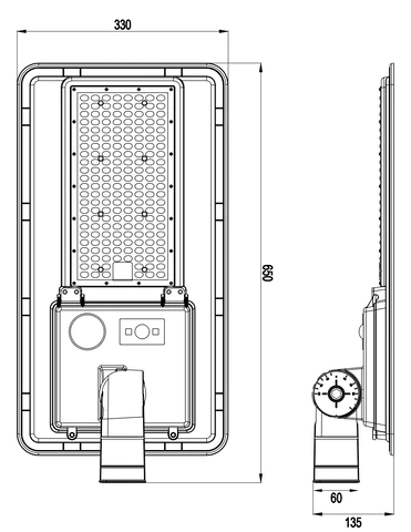 Proiettore / Armatura stradale solare a led per esterno 180W 2800Lm 130° Valeria 401057C Poliplast