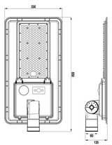 Proiettore / Armatura stradale solare a led per esterno 180W 2800Lm 130° Valeria 401057C Poliplast