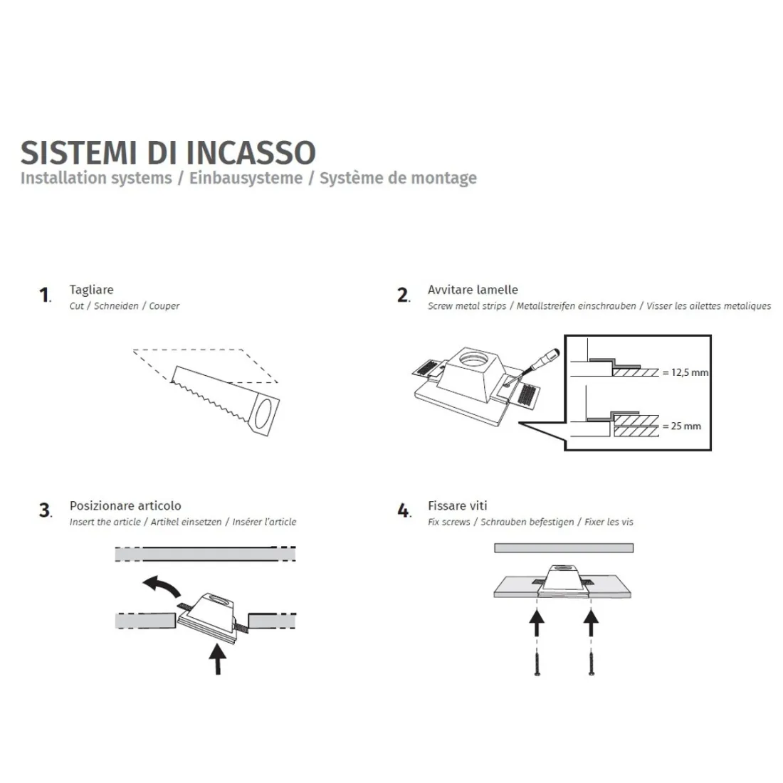 Faretto incasso gesso 9010 Belfiore GRU 4175.35 GU10 LED IP20