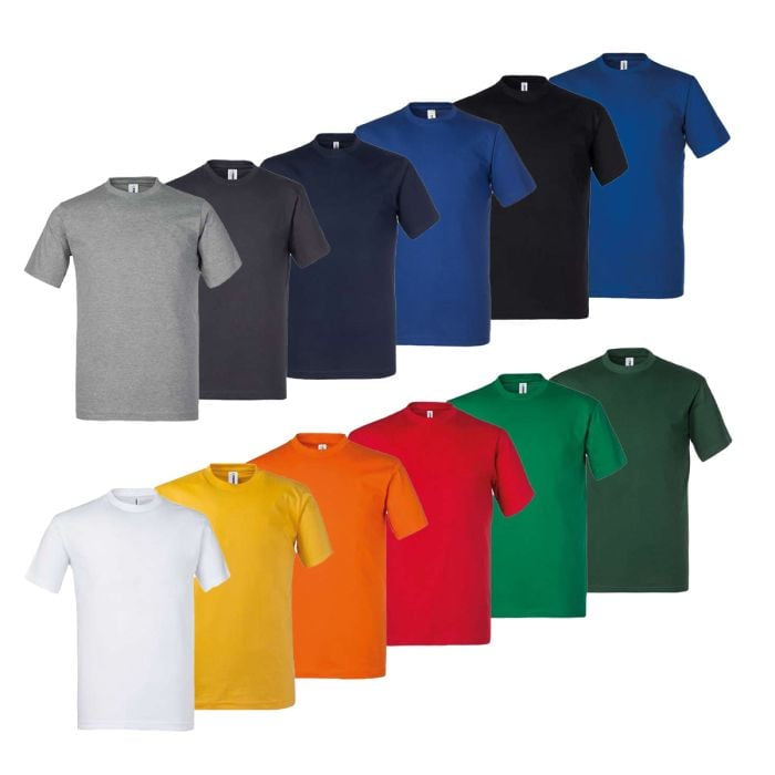 T-SHIRT ROSSINI in cotone, girocollo, costine con fascia parasudore, GRIGIO MELANGE 12
