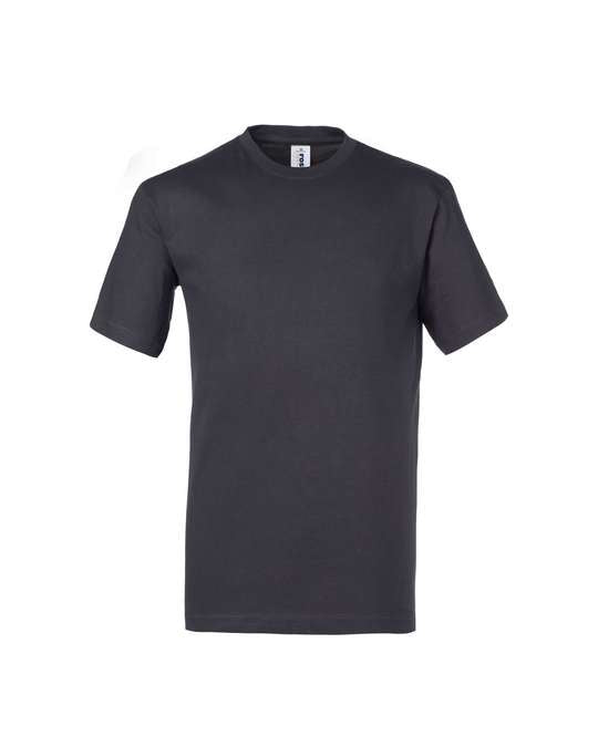 T-SHIRT ROSSINI in cotone, girocollo, costine con fascia parasudore, GRIGIO ANTRACITE 16