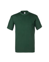 T-SHIRT ROSSINI in cotone, girocollo, costine con fascia parasudore, VERDE BOTTIGLIA 51