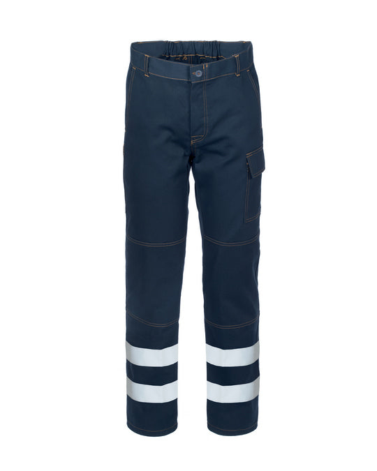 Pantalone SerioPlus+ con strisce rifrangenti ROSSINI 100% cotone 01 BLU