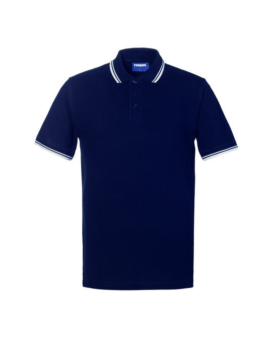 Polo da lavoro top Lancelot Rossini HH145 blu/bianco 100% cotone