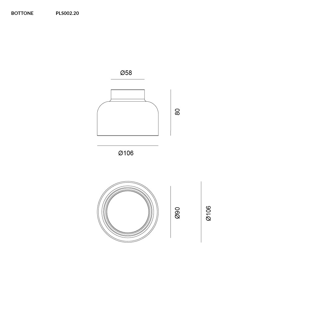 BOTTONE APPLIQUE/PLAFONIERA BIANCO 1X12W LED GX53 VIVIDA PLS002.20.BI