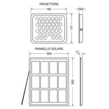 PROIETTORE LED SOLARE E-SUN100 6000K 1250LM 18/43000-00
