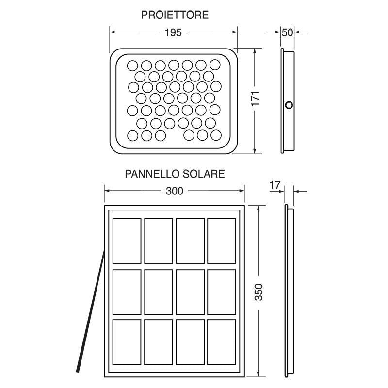 PROIETTORE LED SOLARE E-SUN100 6000K 1250LM 18/43000-00
