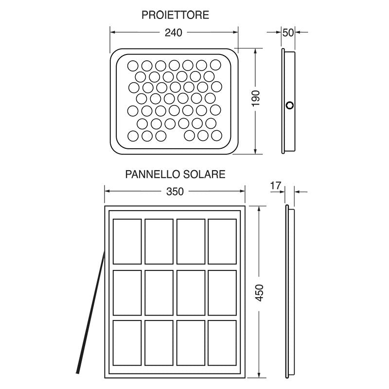 PROIETTORE LED SOLARE E-SUN300 6000K 2450LM 18/43020-00