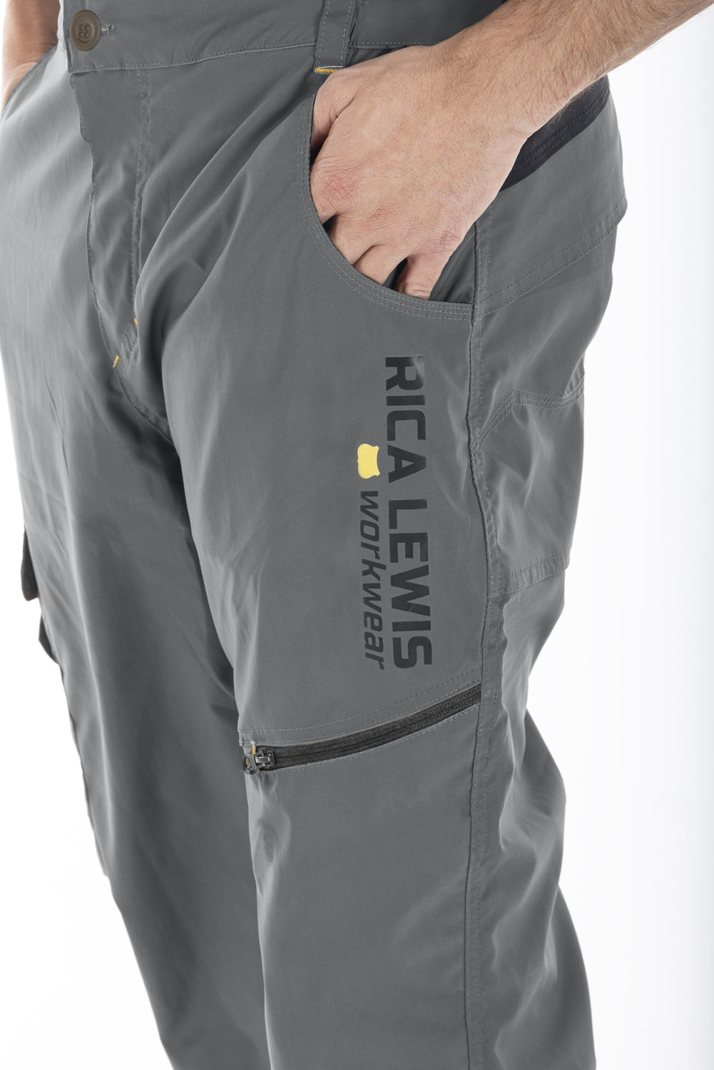 Pantaloni lavoro tecnici multi tasca Fiberflex da uomo LONGTEC Rica Lewis GRIGIO