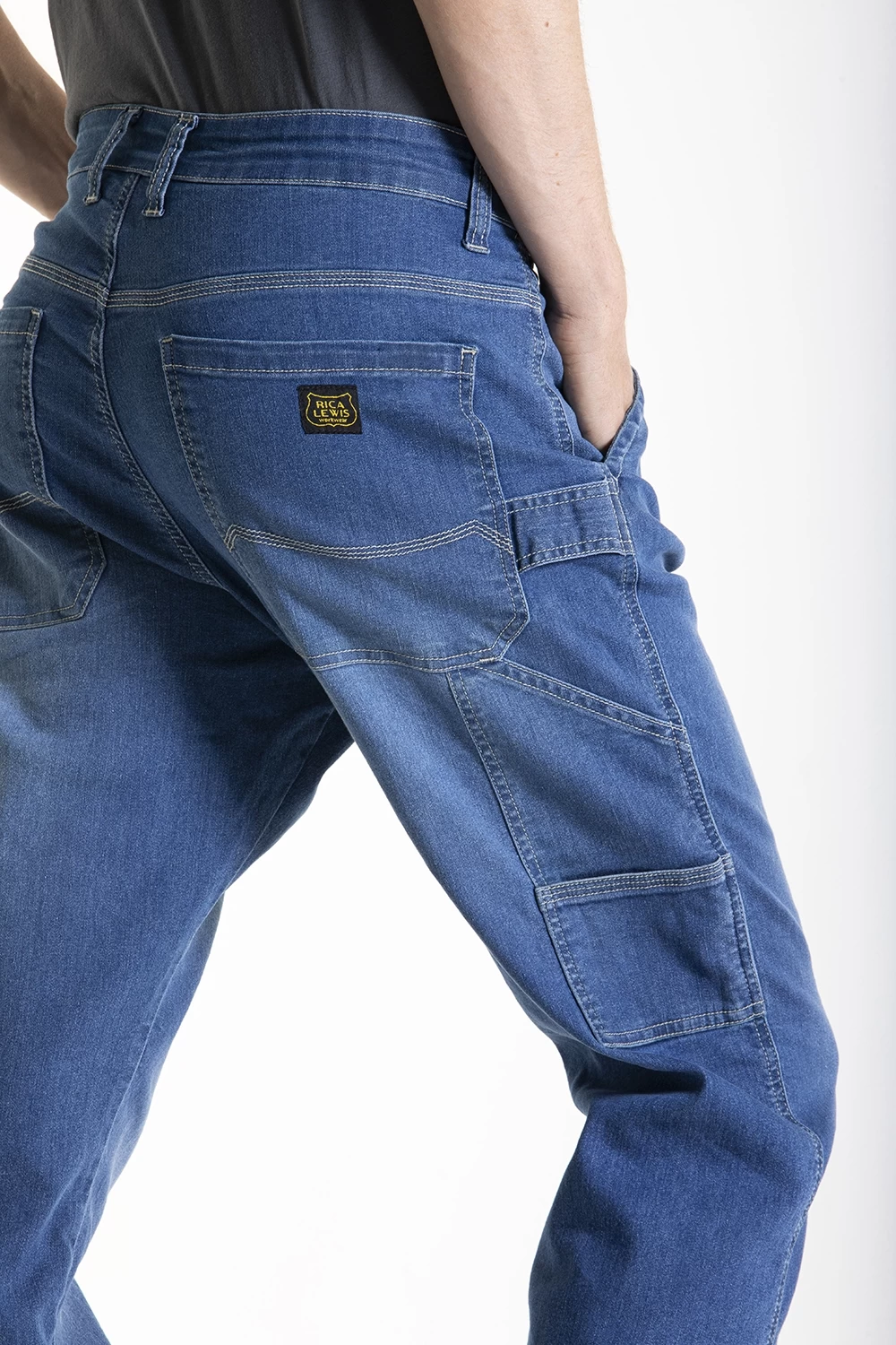 Pantaloni da lavoro stile carpenter stretch Fibreflex CUTTER3 blu