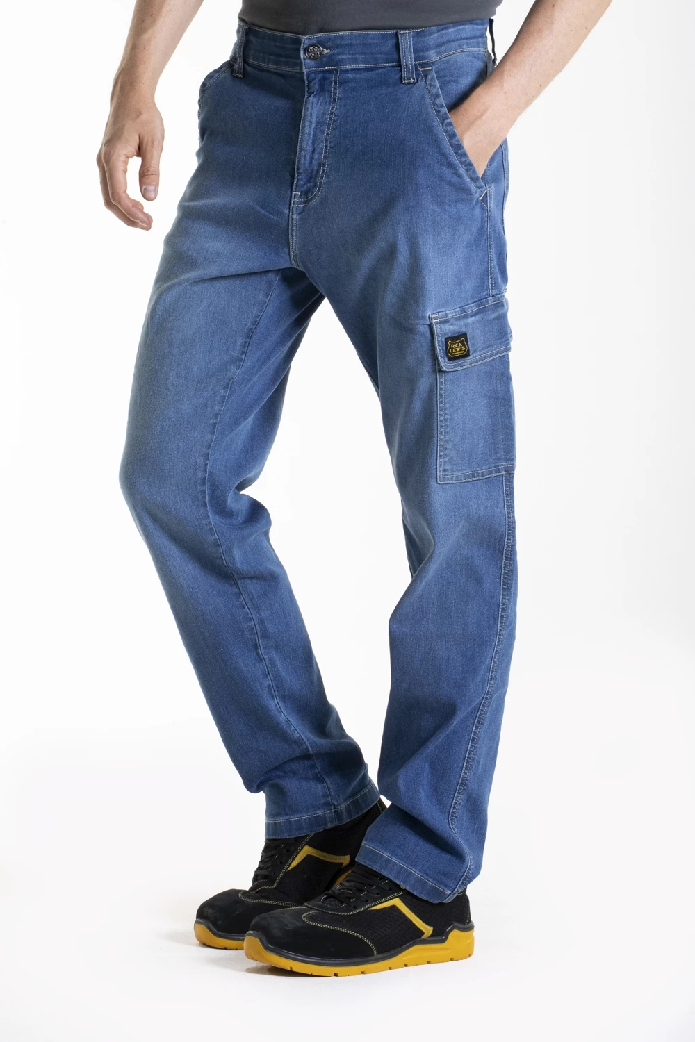 Pantaloni da lavoro stile carpenter stretch Fibreflex CUTTER3 blu