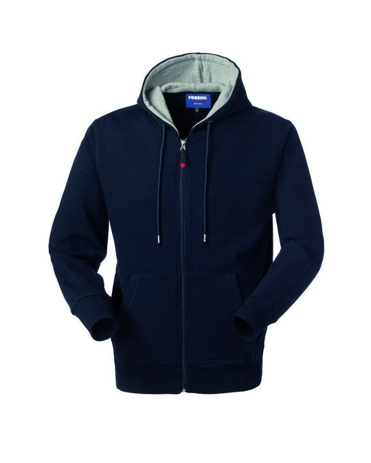 Felpa Cardiff full zip con cappuccio Rossini Blu