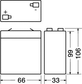 Batteria al Piombo 6V 3.2 Ah Ricaricabile - Extracell