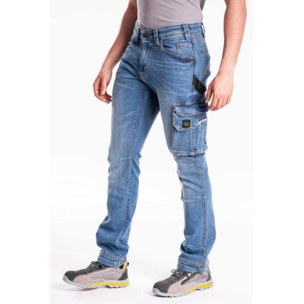 JEANS DA LAVORO ELASTICIZZATI COMFORT FIT STONE WASHED BLU RICA LEWIS JOB